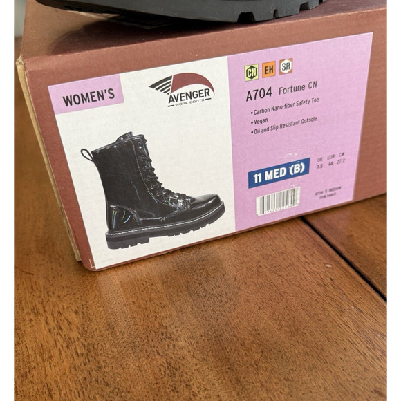 Avenger A704 Fortune Work Boots Carbon Toe Black Patent Leather Iridescent W 11 - Picture 11 of 11